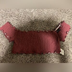 PINK Victoria's Secret Mauve Ruched Swim Tube Top